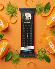 TIGERNUT Proteinriegel mit Matcha und Orange
