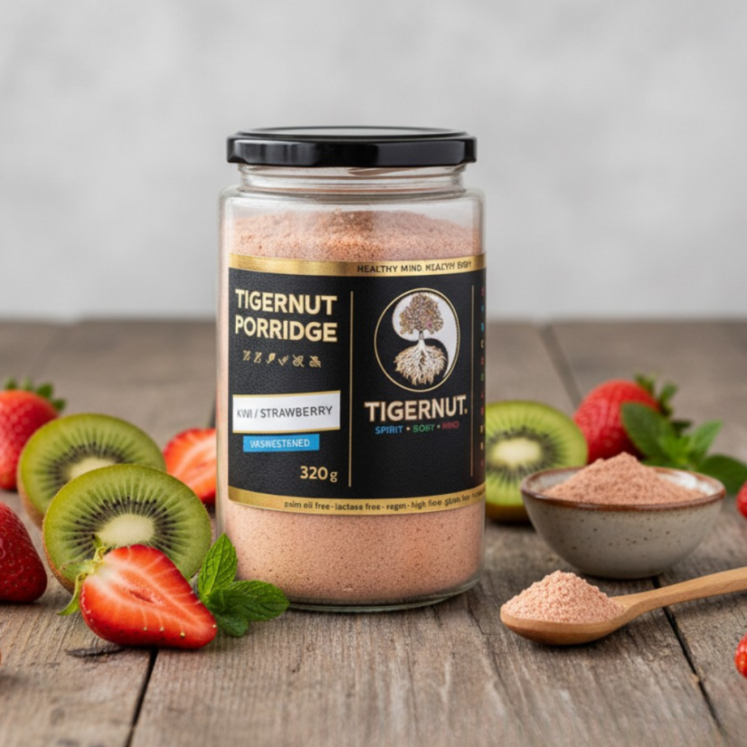TIGERNUT Neslazená kaše s jahodami a kiwi - Množstvo: 1  ks