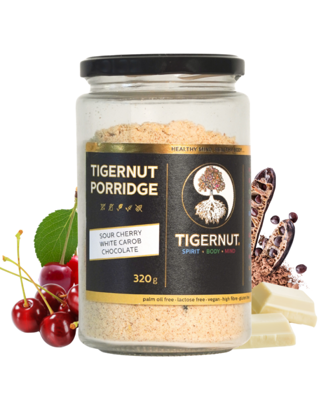 TIGERNUT Unsweetened porridge with sour cherries and carob - Množstvo: 1  ks