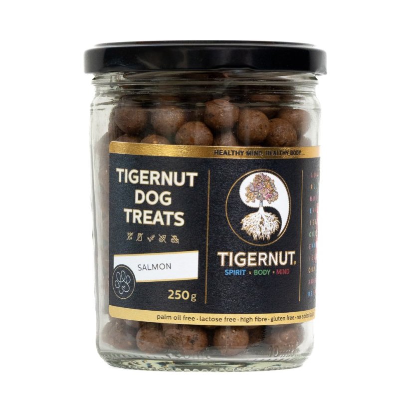 Leckerlis für Hunde mit Tigernuss und Lachs-Geschmack
