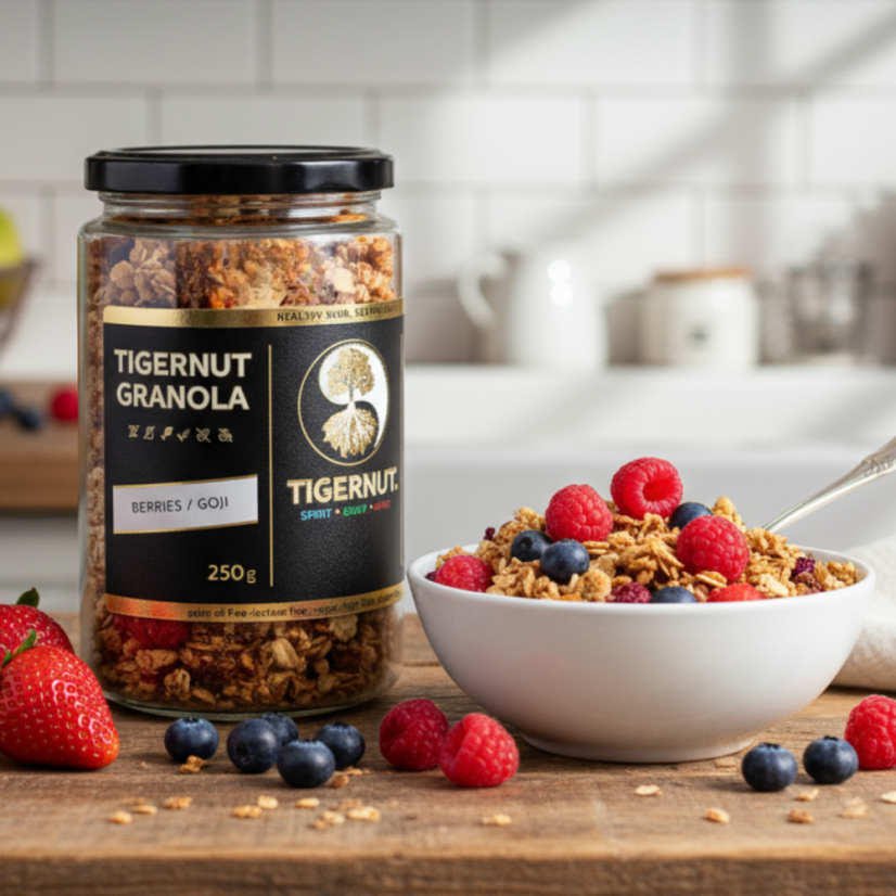 TIGERNUT Granola with berries and goji berries