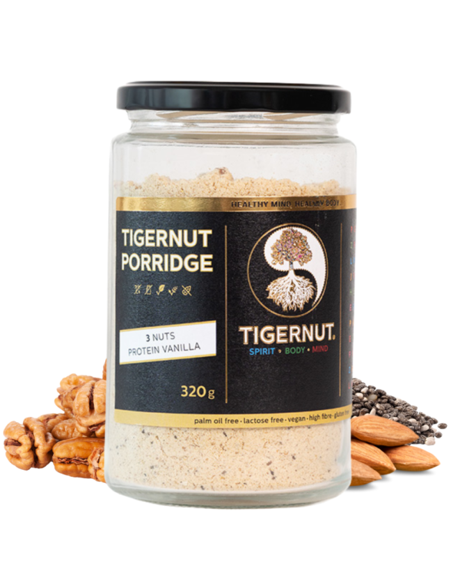 Tiger nut protein porridge with nuts