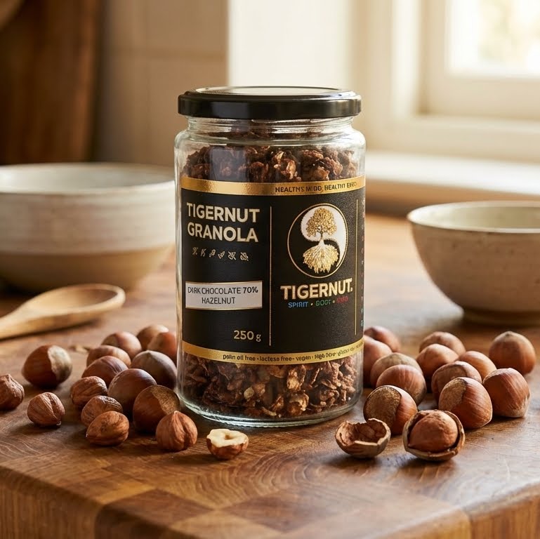 TIGERNUT Granola with chocolate and hazelnuts