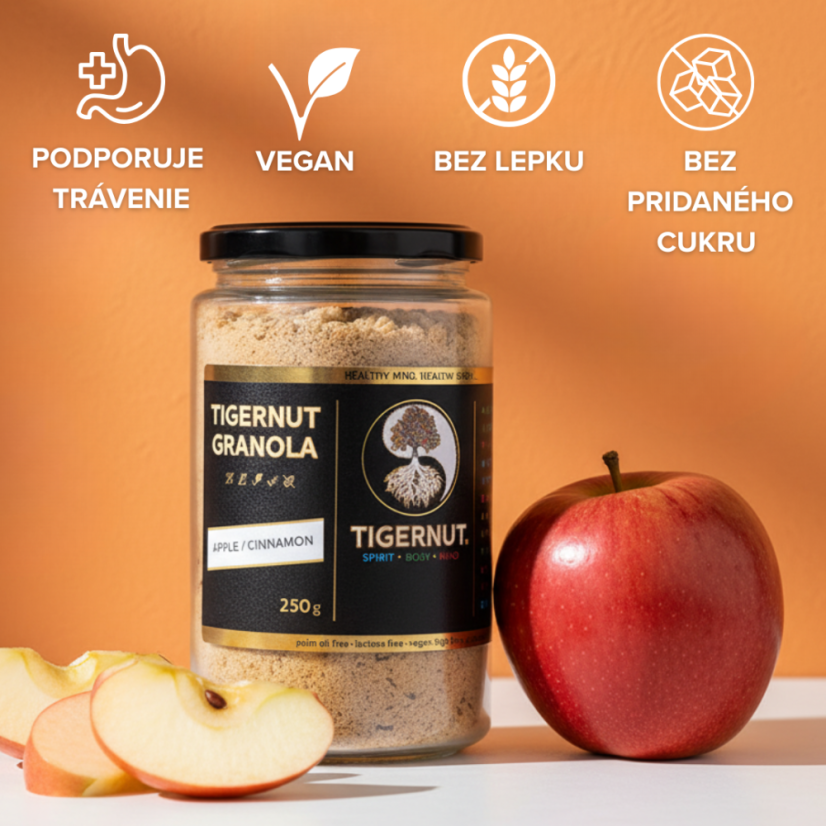 TIGERNUT Unsweetened porridge with Apple, Cinnamon and Hemp Seeds