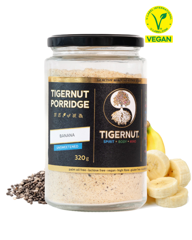 TIGERNUT Porridge mit Banane und Chiasamen