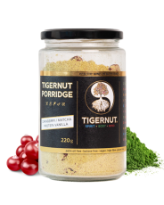 TIGERNUT Protein porridge with matcha and cranberries