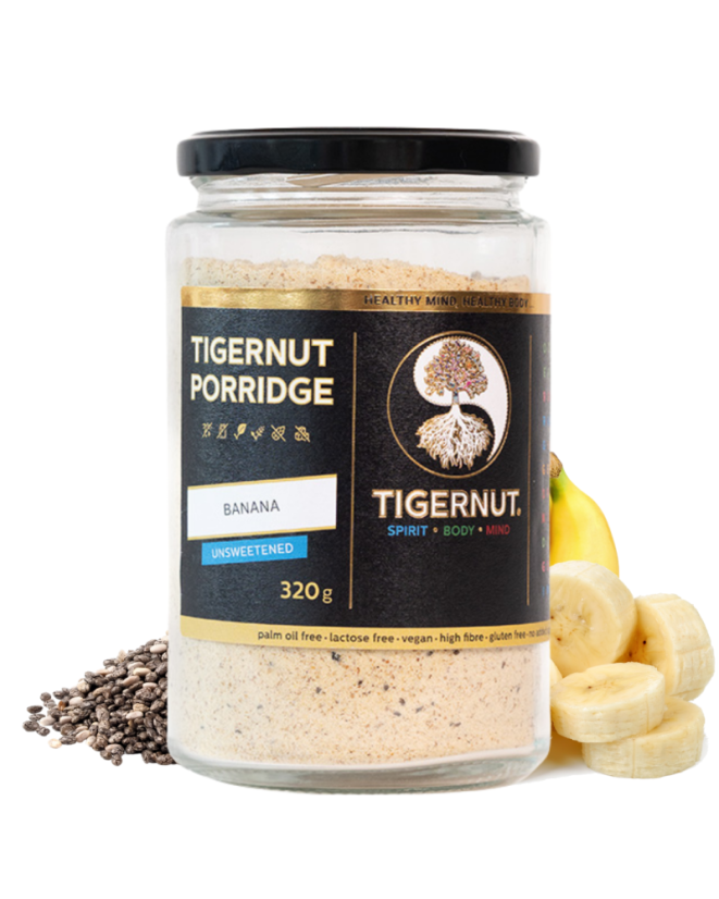 TIGERNUT Porridge mit Banane und Chiasamen - Množstvo: 1  ks